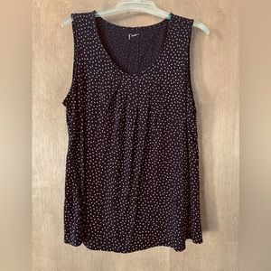 Croft & Barrow Black w White  Polka Dots Tank Top Women’s XXL EXCELLENT